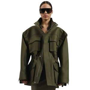 THE FRANKIE SHOP MELTON DETACHABLE SLEEVE CARGO JACKET SIZE XS PHOEBE PHILO